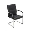 A black office chair with a chrome frame. Produktbild-Vorschau