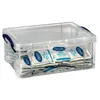 A clear plastic storage box filled with small packets. Náhled obrázku produktu