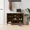 vidaXL Schuhregal Räuchereiche 100x35x70 cm Holzwerkstoff Produktbild-Vorschau 2