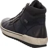 A side view of a blue high-top sneaker with a zipper. Produktbild-Vorschau