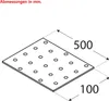 Lochplatte 500 x 100 x 2,00 mm Flachverbinder Holzverbinder Produktbild-Vorschau 2