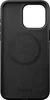 The back of a black iPhone case with a circular MagSafe magnet imprint and the brand logo at the bottom. Produktbild-Vorschau