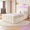 Babybed 90x200 cm met hydraulische opbergruimte, fluwele Productafbeelding-voorbeeld 5