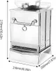A stainless steel camping wood stove with dimensions indicated. Náhled obrázku produktu