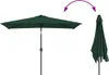 A green rectangular umbrella shown in two states: open and closed. Náhľad obrázku produktu