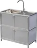 A standalone outdoor sink unit with a faucet and storage cabinets. Produktbild-Vorschau