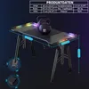 UISEBRT 140 x 60 x 73 cm Bureau gaming avec pieds M, table Voir les images du produit 2