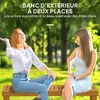 Outsunny Banc de jardin, banc en bois de pin 2 places, Voir les images du produit 3