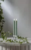 LED candela di cera a strisce set di 2 batterie timer verde Anteprima dell’immagine prodotto 24