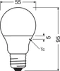 A technical drawing of an LED light bulb with dimensions and labels. Podgląd zdjęcia produktu