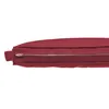 A close-up side view of a red cushion with a zipper. Náhled obrázku produktu