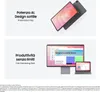 Marketing images showcasing a tablet's AI capabilities, design, and productivity features with Samsung DeX. Produktbild-Vorschau