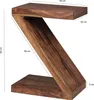 FineBuy Odkládací stolek z masivního dřeva sheesham Z Cube, Náhled obrázku produktu 2