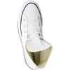 A top-down view of a white Converse Chuck Taylor All Star high-top sneaker. Voir les images du produit