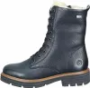 A black leather boot with fur lining. Náhled obrázku produktu