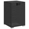 A black poly rattan storage box with a lid, shown from the front. Voir les images du produit