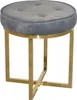 Hocker - Sitzhocker in Messingfarben/Sitzfläche Grau Produktbild-Vorschau 1
