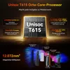 Marketing image detailing the specifications of the Unisoc T615 processor. Produktbild-Vorschau