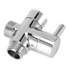A chrome-plated three-way diverter valve for a shower system, shown against a white background. Podgląd zdjęcia produktu