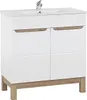 Moderne badkamerset van 80 cm breed, in glanzend wit, met Productafbeelding-voorbeeld 11