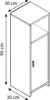 A line drawing of a tall, narrow cabinet with dimensions indicated. Produktbild-Vorschau