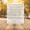 A blurred background of trees with autumn foliage, with a semi-transparent white box in the center containing text, placed on a wooden surface. Produktbild-Vorschau