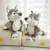 Wolf Plüschtier 24cm Kuscheltier Grau Weich Cartoon Produktbild-Vorschau 3