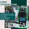 A handheld marine radio is shown against a backdrop of a waterfall and rocks, with text highlighting its features. Náhled obrázku produktu