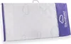 A white mattress in a clear plastic bag with a purple carrying case and branding. Produktbild-Vorschau