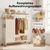 HOKEEPER fahrbarer Kleiderständer mit Schubladen, Haken, Produktbild-Vorschau 3