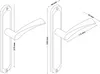 Diagrams of two door handles with dimensions indicated. Produktbild-Vorschau