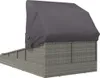vidaXL Sonnenliege mit Faltdach Grau 200x114x128 cm Poly Produktbild-Vorschau 5