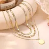 Ensemble de 3 colliers superposables pour femmes, en acier Voir les images du produit 4