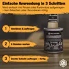 An image showing a step-by-step guide for applying a liquid plastic product, with a can of the product and a brush visible. Produktbild-Vorschau