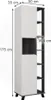 A diagram of a tall cabinet with dimensions indicated. Produktbild-Vorschau