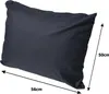 A dark gray pillow with dimensions indicated by measurement lines and text. Produktbild-Vorschau