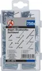 A clear plastic case containing an assortment of nails and pins, with a product label on the front. Náhľad obrázku produktu