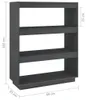 vidaXL Bücherregal/Raumteiler Grau 80x35x103 cm Massivholz Produktbild-Vorschau 8