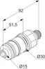 A technical drawing with dimensions of a plumbing cartridge. Produktbild-Vorschau