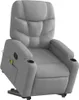 vidaXL Fauteuil de massage avec releveur Gris clair Tissu Voir les images du produit 3