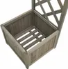 vidaXL Záhradná pergola s kvetinovým boxom Sivá Masívne Náhľad obrázku produktu 5