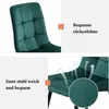 Close-up views of a dark green velvet chair, highlighting its features. Produktbild-Vorschau