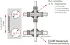 Diagram showing dimensions and connections for a shower diverter. Produktbild-Vorschau