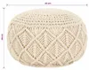 Makramee Sitzpuff Handgefertigt 45 x 30 cm Baumwolle Produktbild-Vorschau 4