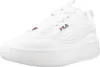 A white Fila sneaker with a thick sole is shown against a white background. Podgląd zdjęcia produktu