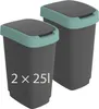 Rotho 2er-set Abfalleimer 25lL Twist - Swingeimer 40,1 x Produktbild-Vorschau 1
