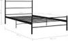 Struttura letto in metallo nero 100 × 200 cm Anteprima dell’immagine prodotto 6