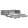 vidaXL Tagesbett Ausziehbar mit Schubladen Hellgrau 100x200 Produktbild-Vorschau 1