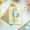Mr. & Mrs. Panda Klappkarte Katze König - Gelb Pastell - Produktbild-Vorschau 2