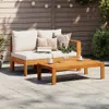 An outdoor patio scene with a wooden sofa and coffee table set. Anteprima dell’immagine prodotto